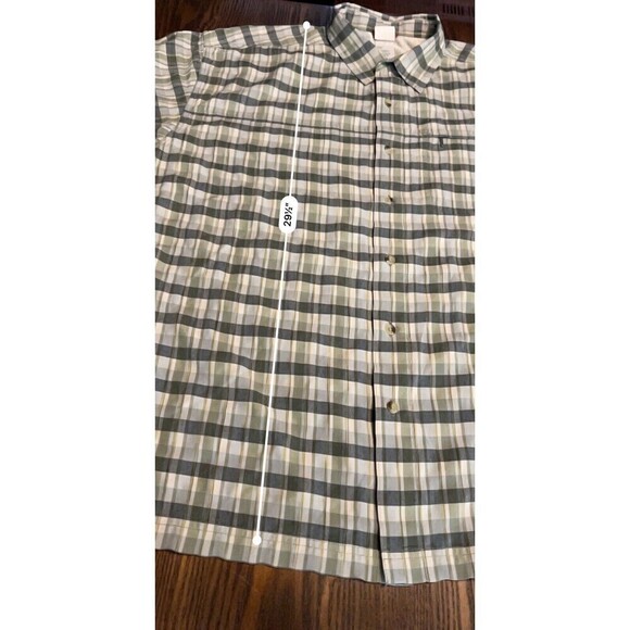 Adventure The North Face Men’s Short Sleeve Button Up Shirt XL Green Gray Plaid - Picture 7 of 16